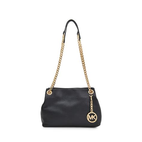 michael kors jet set chain md messenger leather|jet set leather shoulder bag.